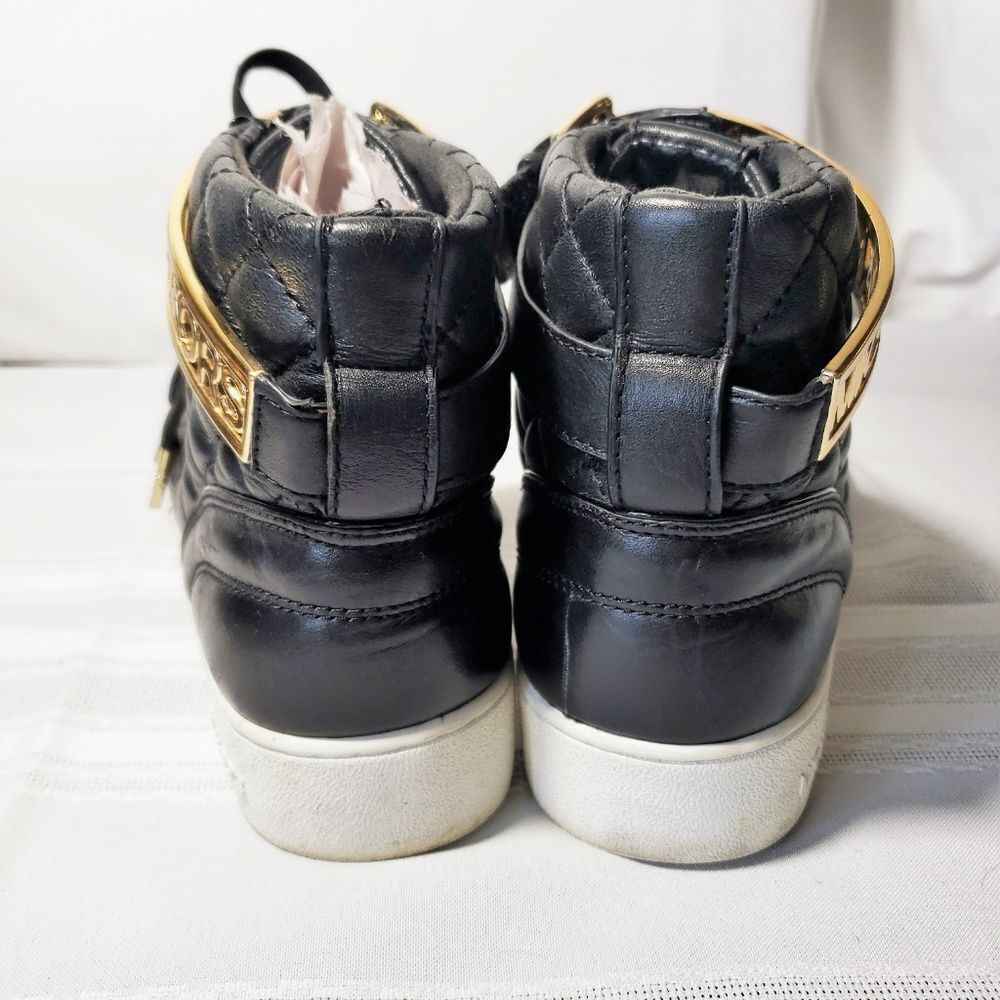 Michael Kors Black & Gold Leather Uppers - Picture 4 of 6